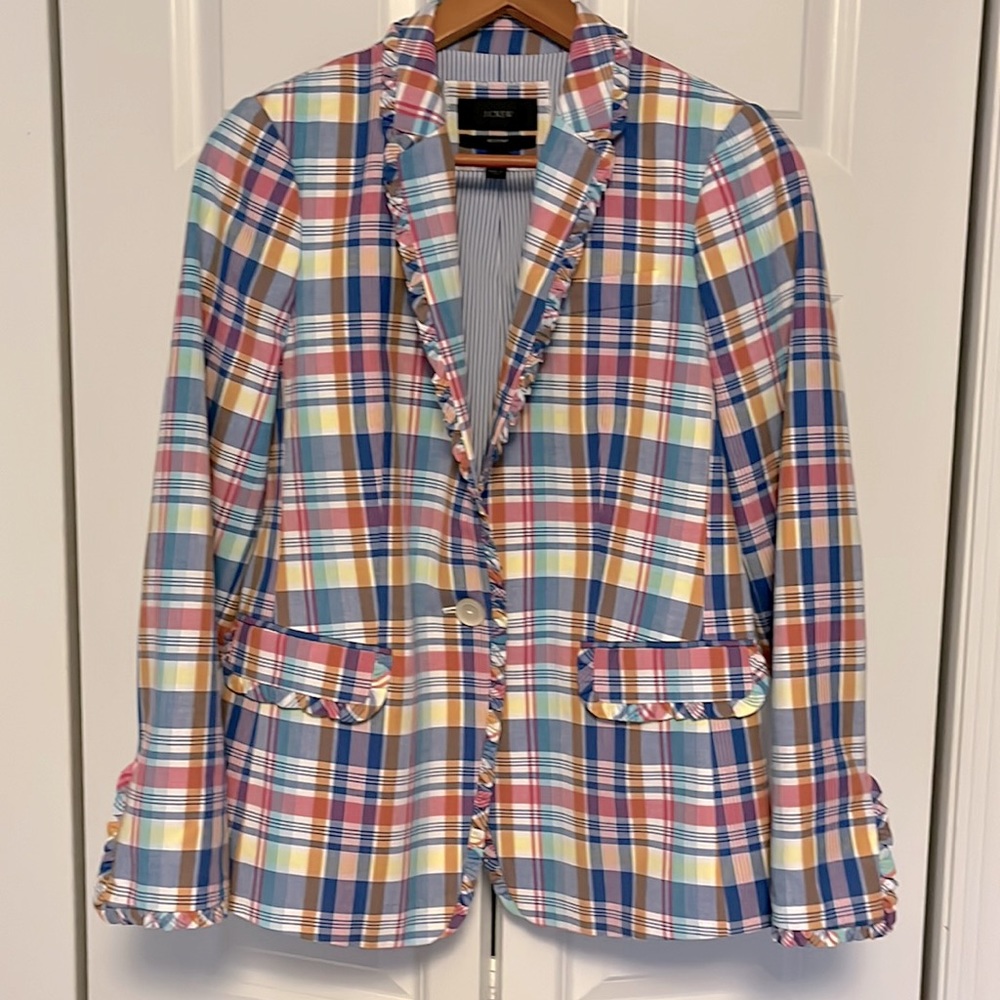 J.CREW Regent Blazer 💙🤍🩷 - Picture 4 of 12
